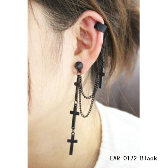 1 Khuyên Vành Tai Chuỗi Tua Rua Phong Cách Gothic Punk