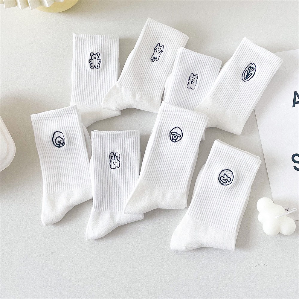 Tất cổ cao nam và nữ vớ icon trắng cao cấp cotton kháng khuẩn thời trang hàn quốc giá rẻ MRSOCKS VC123