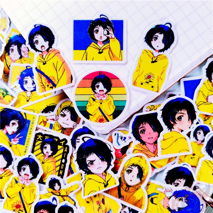 ★★★ Sticker Dán Trang Trí Nhật Ký Q-2 Hình Wonder EGG ★★★ Set 48 Miếng Dán Trang Trí Album Thời Trang DIY