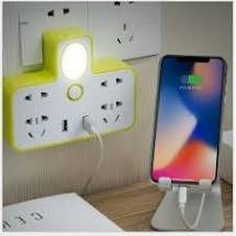 Ổ Cắm Điện 4 Cổng Cắm Và 2 Cổng USB Có Kèm Đèn Ngủ 4.6