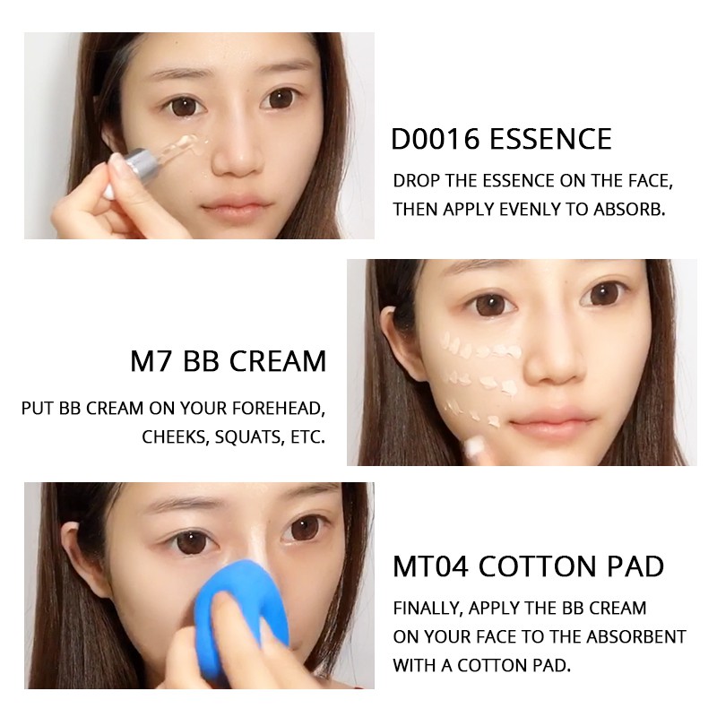 Bộ 3 món kem nền dưỡng ẩm + serum chăm sóc da mặt + bông phấn trang điểm chất lượng cao MIXDAIR | BigBuy360 - bigbuy360.vn