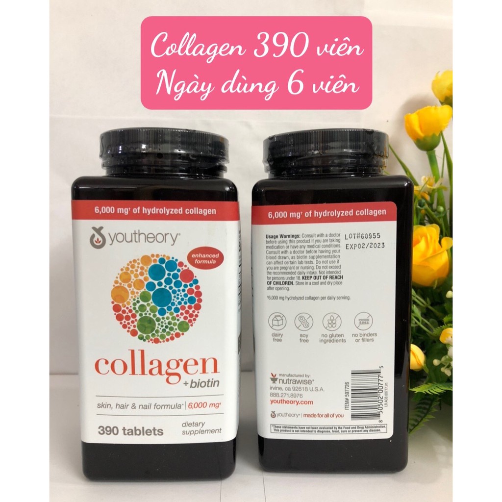 ❤ [Date 2/2023] Youtheory Collage biotin 390 viên Mỹ, Nhãn đẹp, Chuẩn xịn | BigBuy360 - bigbuy360.vn