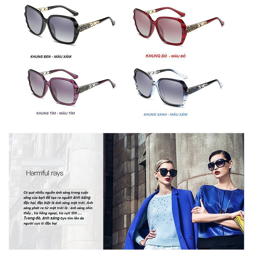 KÍNH MÁT NỮ CAO CẤP MẮT KÍNH PHÂN CỰC CHÍNH HÃNG AVIATOR- THỜI TRANG ITALY 2023