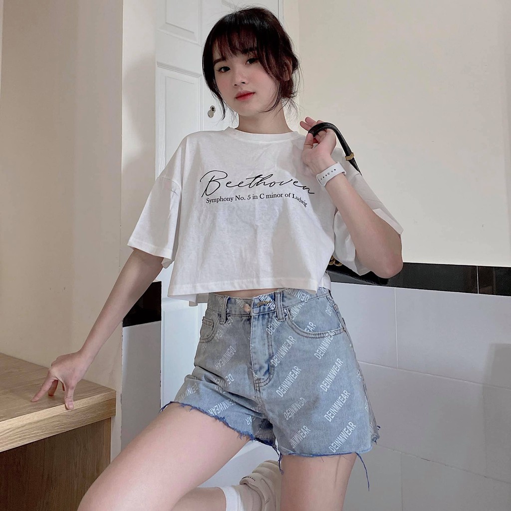 :  Áo Thun Croptop / Quần Sọt Kaki Co Dãn  BAOTIN FASHION