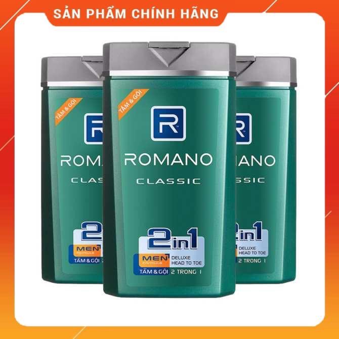 Dầu Tắm Gội 2 Trong 1 Dành Cho Nam Romano Classic 180g