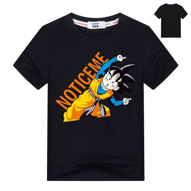 Áo thun cotton ngắn tay họa tiết Dragon Ball Z Goku thời trang mùa hè cho bé trai