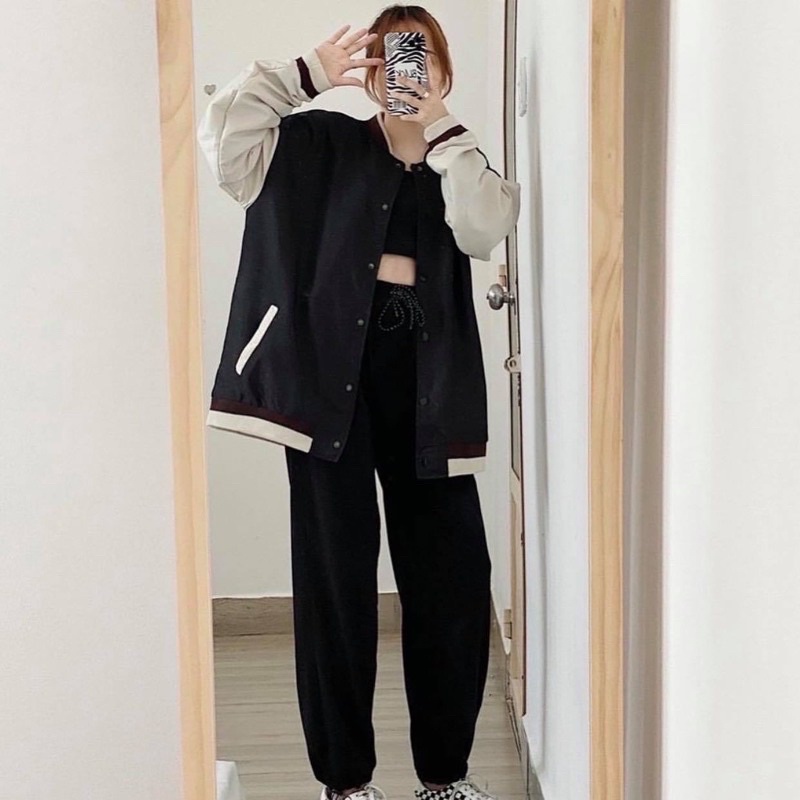 Áo khoác dáng bomber non.stop, hàng dày dặn, kèm ảnh thật chụp sàn