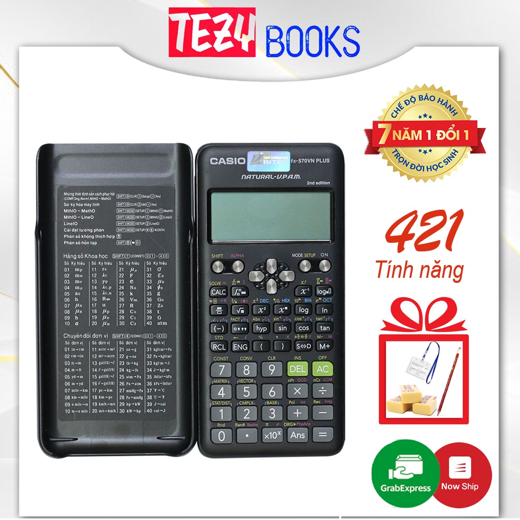 Máy Tính Casio FX 570VN Plus New 2nd Edition Nhập Khẩu Thái Lan 7 Năm Bảo Hành Chính Hãng 417 Tính Năng TEZY BOOKS