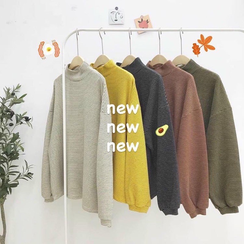 Áo len nỉ cổ lọ Ulzzang 3 phân