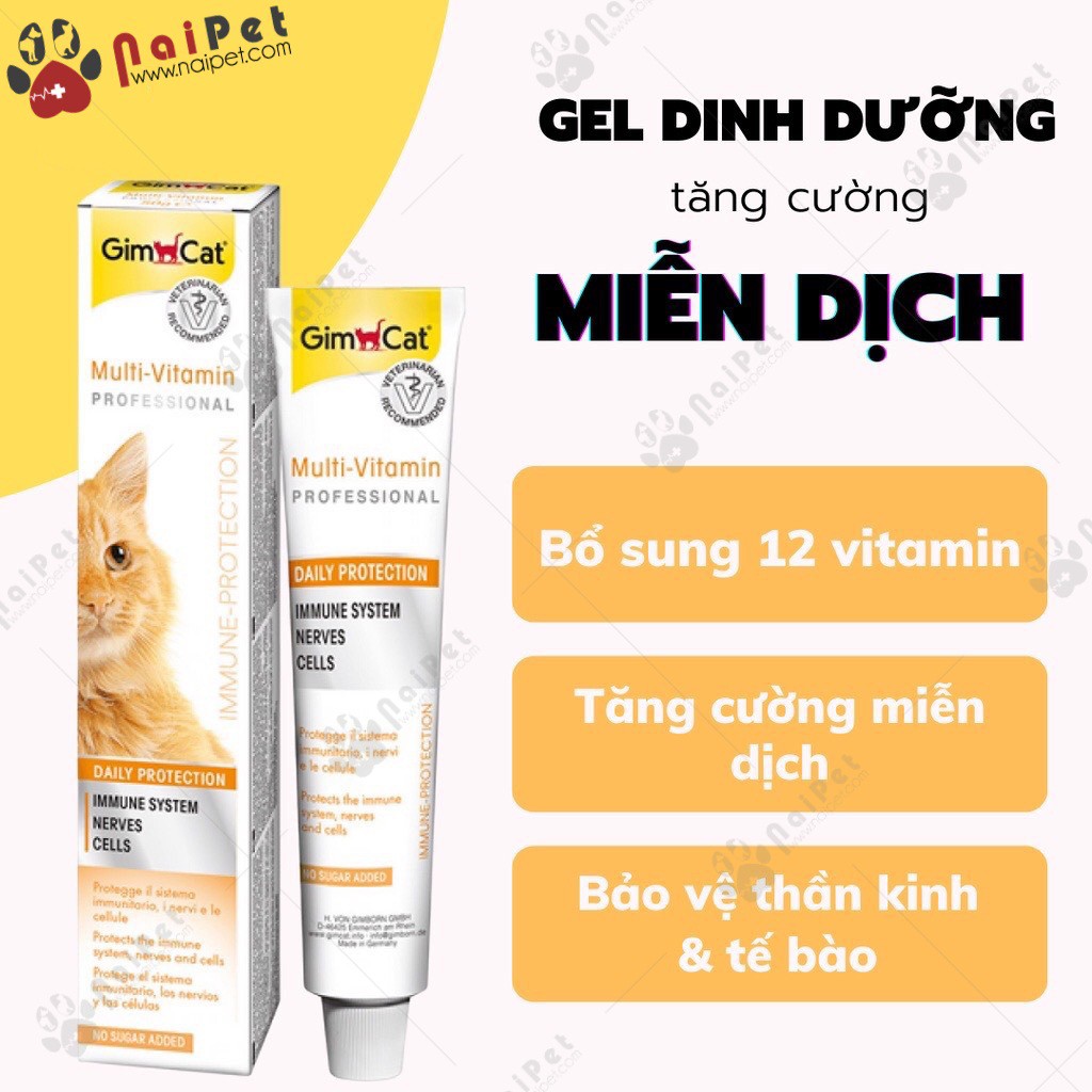 Gel Dinh Dưỡng Ngừa Búi Lông Tăng Miễn Dịch Tốt Tiêu Hoá Cho Mèo Gim Cat 50g