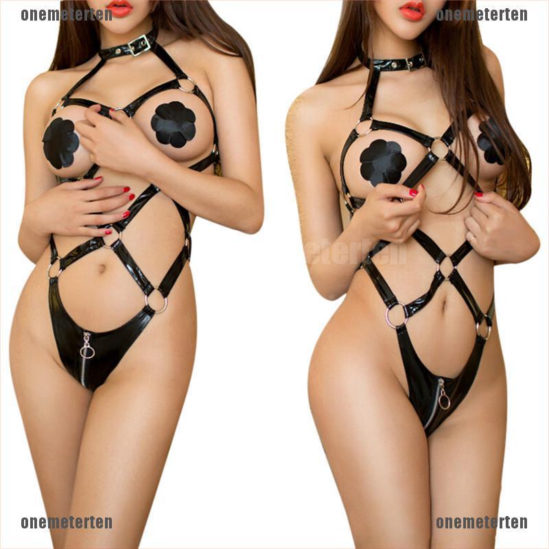 Đồ Lót Liền Thân Bằng Da Pu Quyến Rũ Dành Cho Nữ