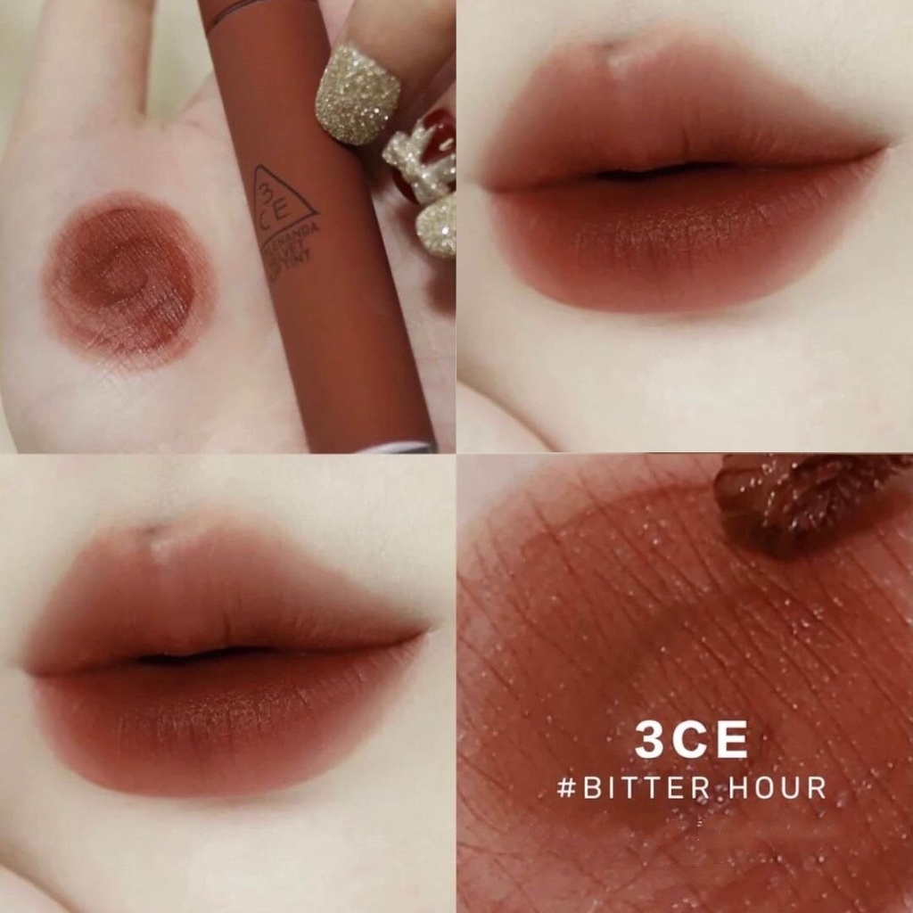 Son kem lì 3CE mềm môi tôn da Velvet Lip Tint mịn môi lâu trôi BITTER HOUR TAUPE 3CE006