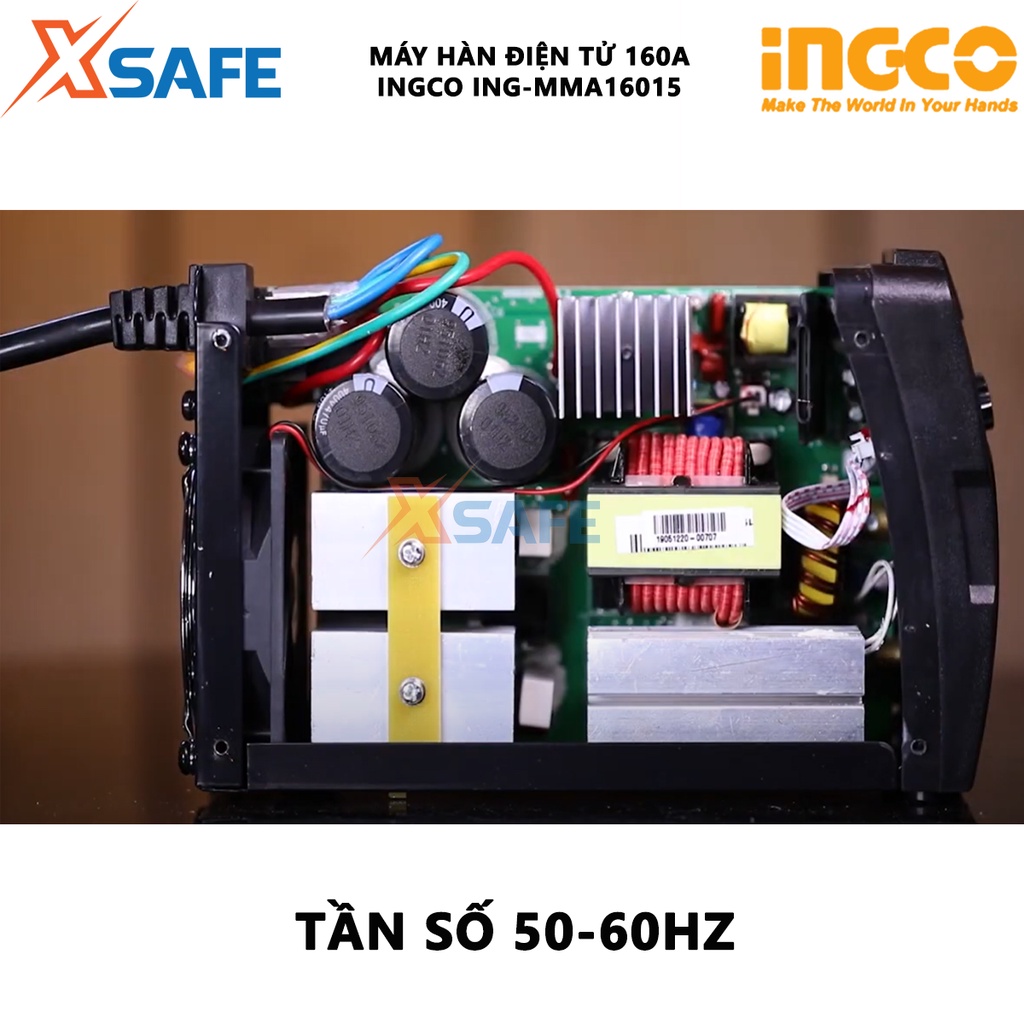 Máy hàn điện tử INGCO ING-MMA16015 Máy hàn công nghệ IGBT Inverter, kích thước que hàn 1.6-4.0mm kèm nhiều phụ kiện hàn