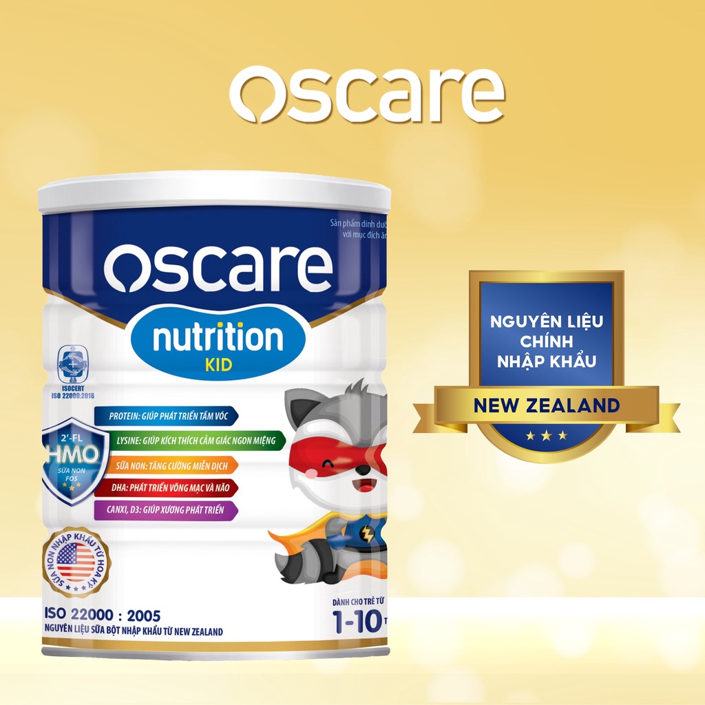 Sữa Bột OSCARE Nutrition Kid Giúp Tăng Chiều Cao Vượt Trội Cho Bé 400g-900g/Hộp
