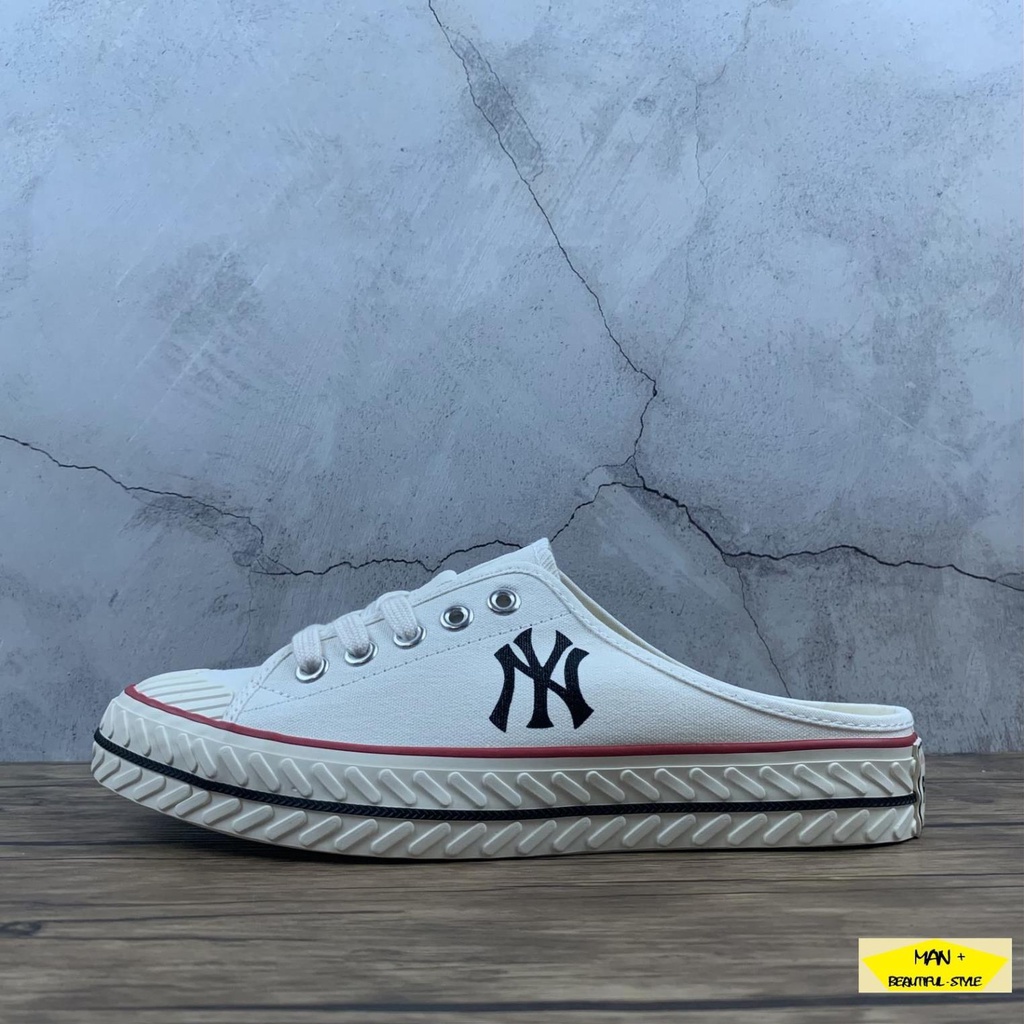 Sục Nữ, Giày đạp gót, Giày 𝐌𝐋 𝐁 trắng chữ NY hot trend, siêu đẹp dành cho nữ, nhóm đội