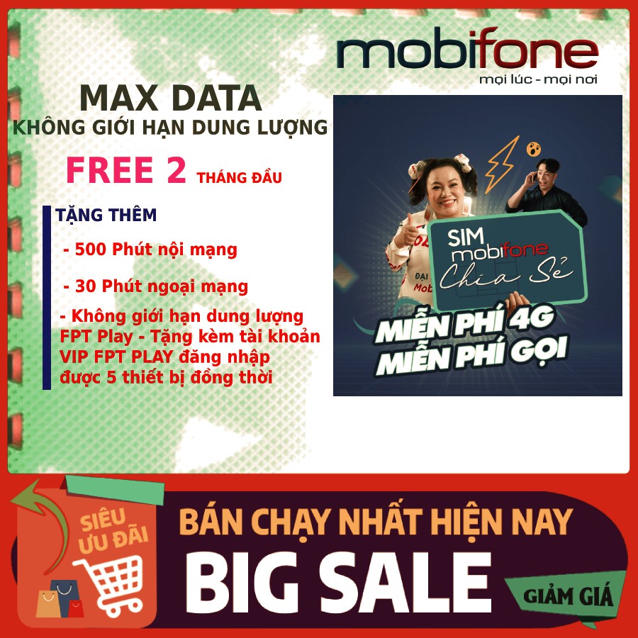 [Free 2 tháng] TRÙM CUỐI DATA không giới hạn 4G | 10 số (09) Tặng kèm 1 tài khoản víp FPT PLAY ( free DaTa FPT)