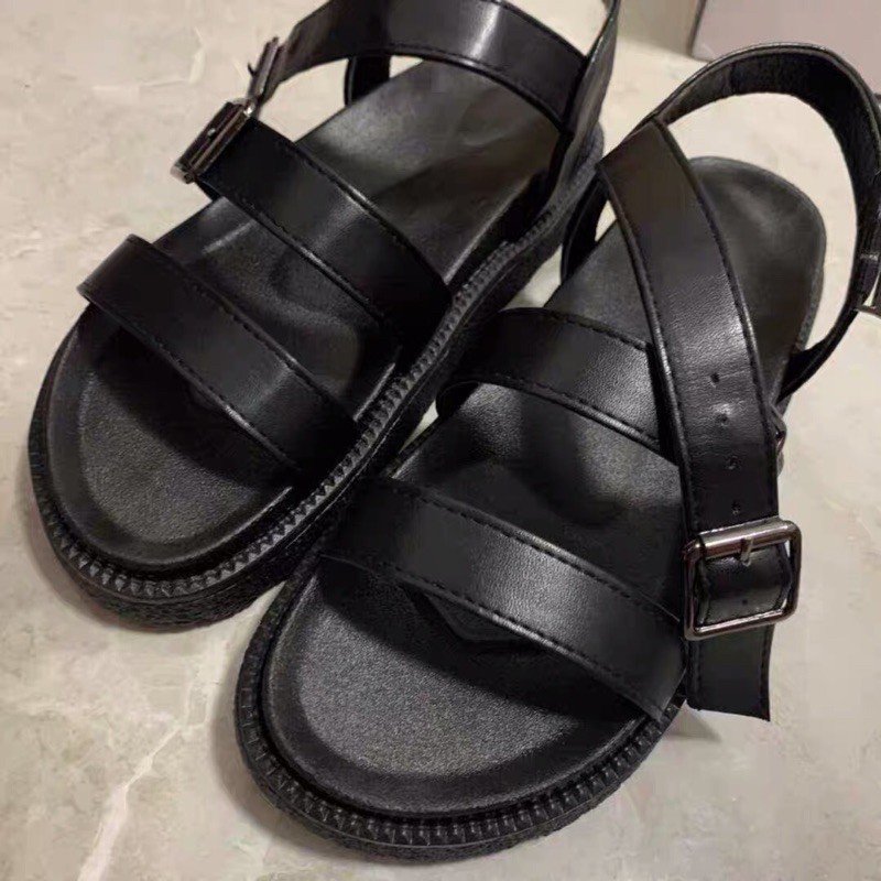 Sẵn _ Sandal cao su dẻo quai ngang bản Hàn 2021