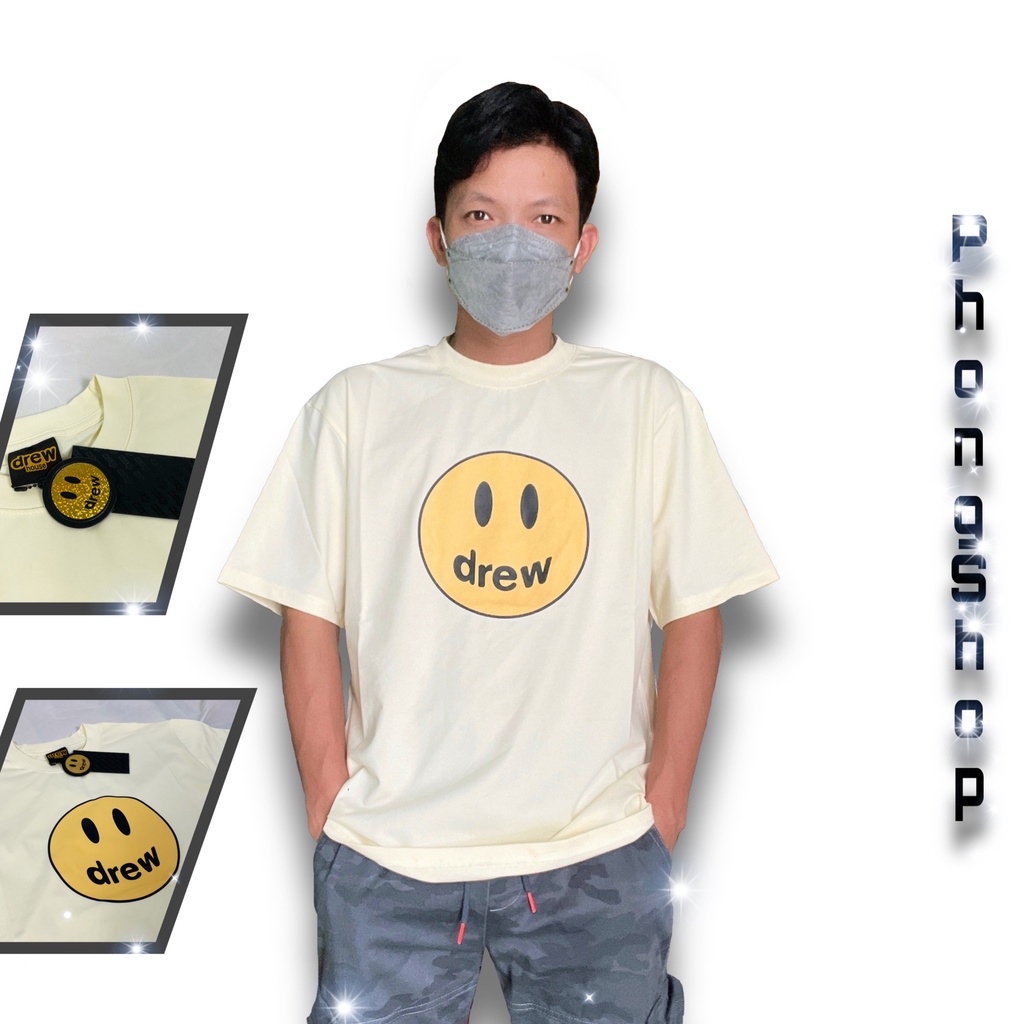 Áo thun unisex tay lỡ nam nữ, Drew House mặt cười Form rộng, chất Cotton, thời trang cá tính phong cách Hàn Quốc | BigBuy360 - bigbuy360.vn
