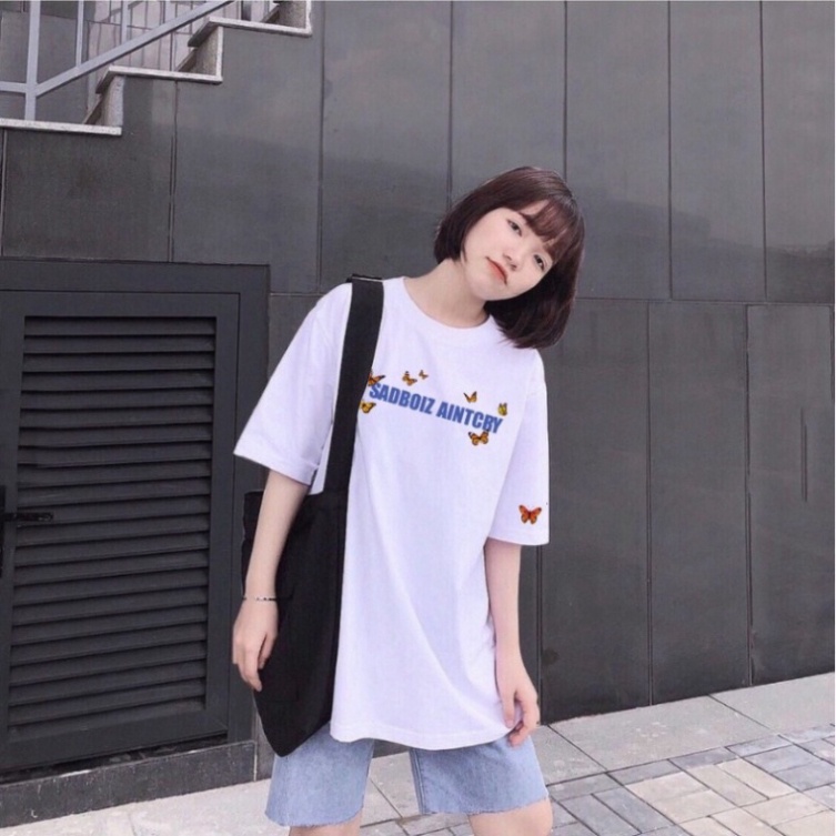 Áo thun tay lỡ SADBOIZ phông Unisex nam nữ Cotton oversize form rộng DREAMY BUTTERFLY ZADOLA