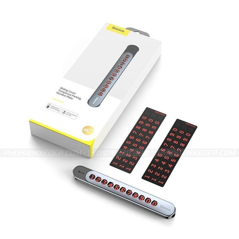 Bảng số điện thoại trên ô tô ⚡HÀNG MỚI - FREESHIP⚡ dạ quang dùng cho xe hơi Baseus  dùng được vào ban đêm