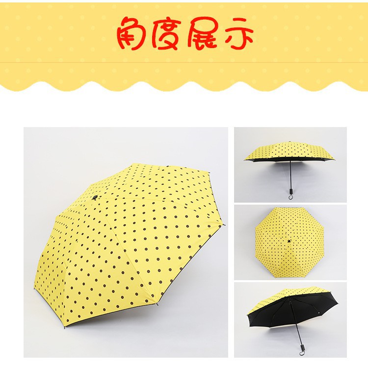 Ô dù cầm tay che nắng mưa colorfull  chấm bi, khung chắc chắn, chống tia UV tốt 1303
