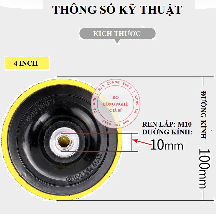 Đế dán và các loại miếng dán giấy nhám 100mm