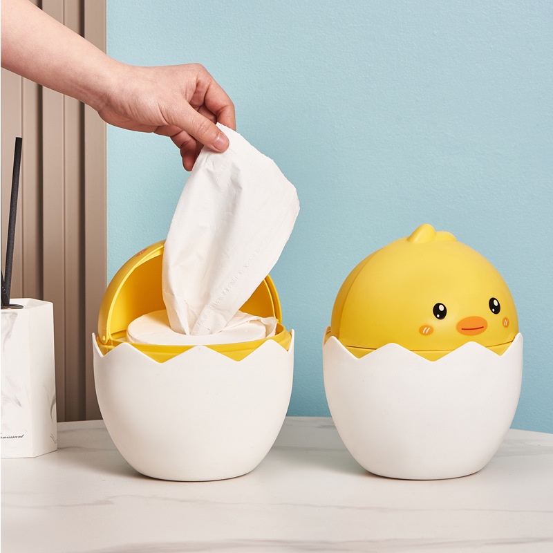 Thùng Rác Mini Để Bàn Có Nắp Dễ Thương