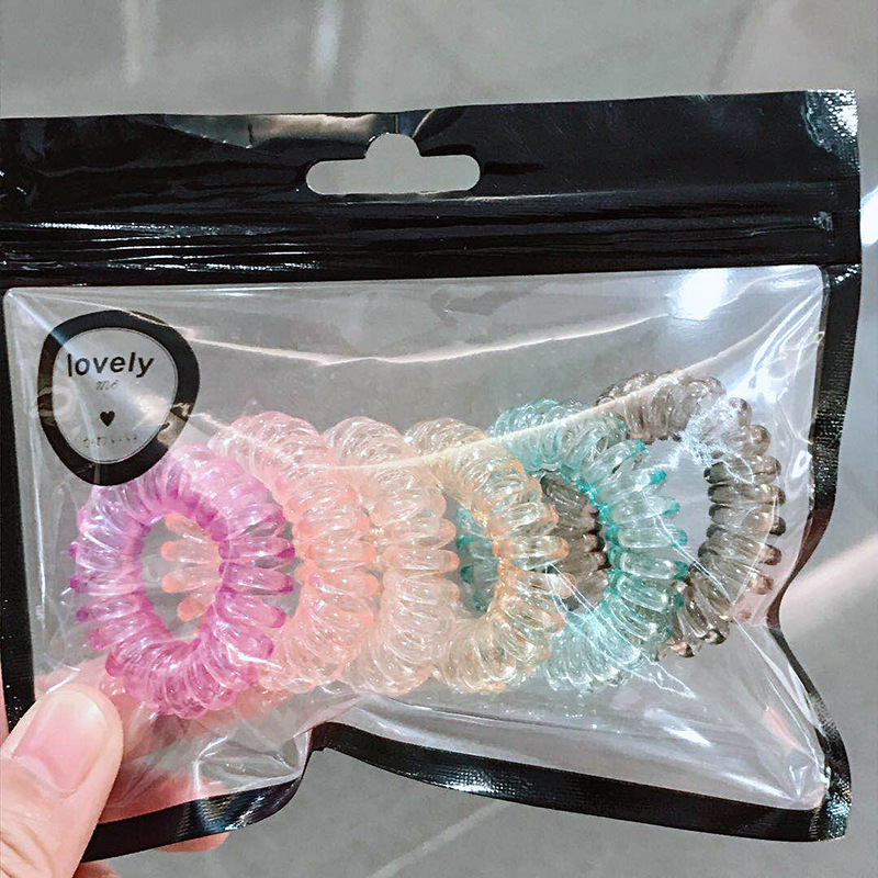 Túi 6 dây buộc tóc lò xo đơn giản thời trang cho nữ