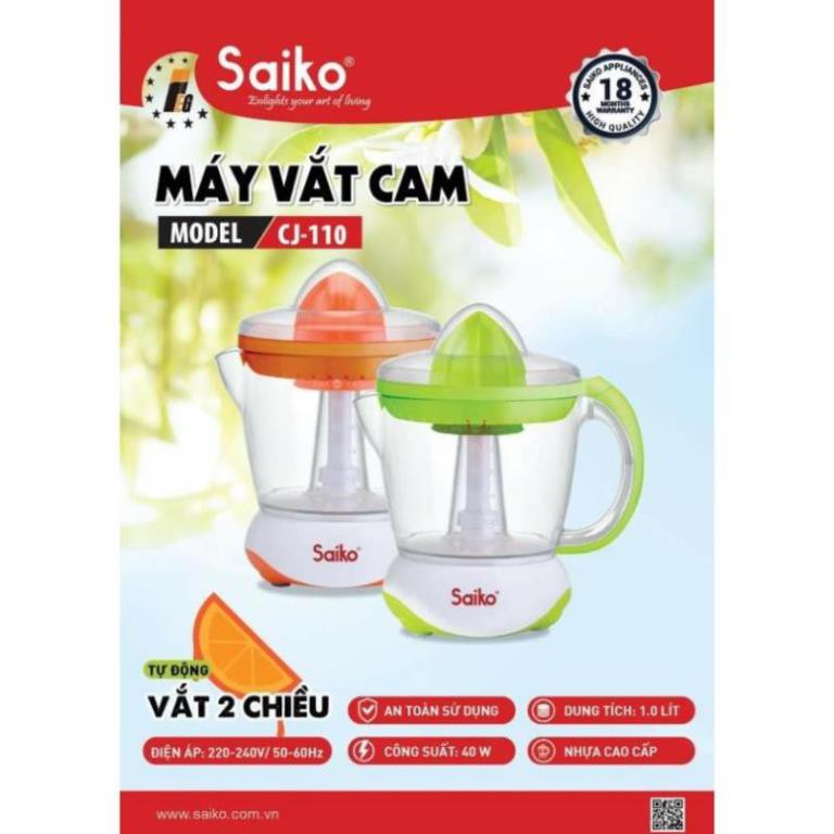 MÁY VẮT CAM SAIKO CJ-110 - TỰ ĐỘNG VẮT 2 CHIỀU