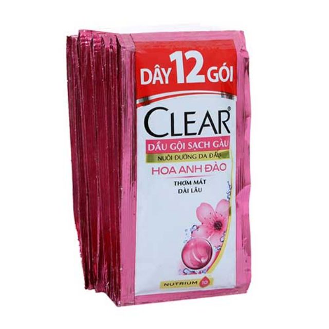 Dầu gội sạch gàu Clear Hoa anh đào 6g ( 12 gói )