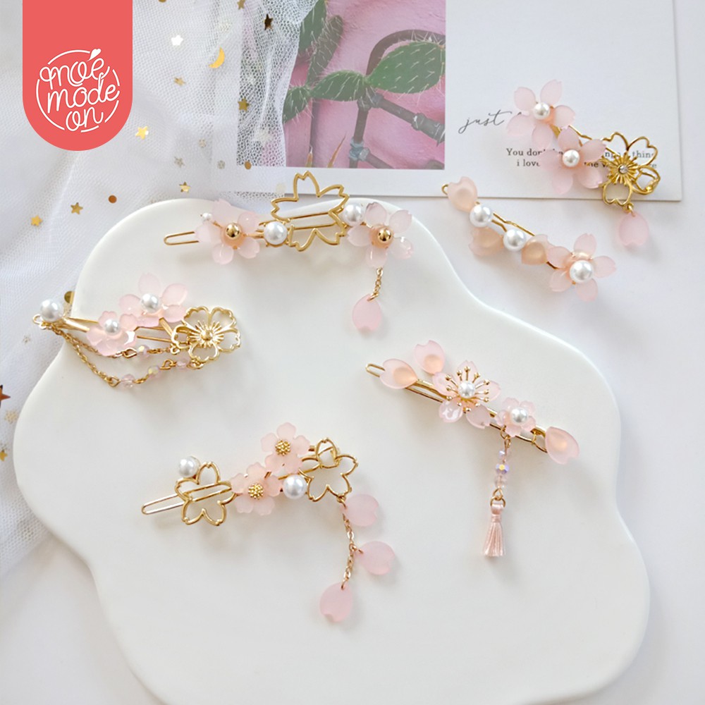 Kẹp tóc sakura hồng