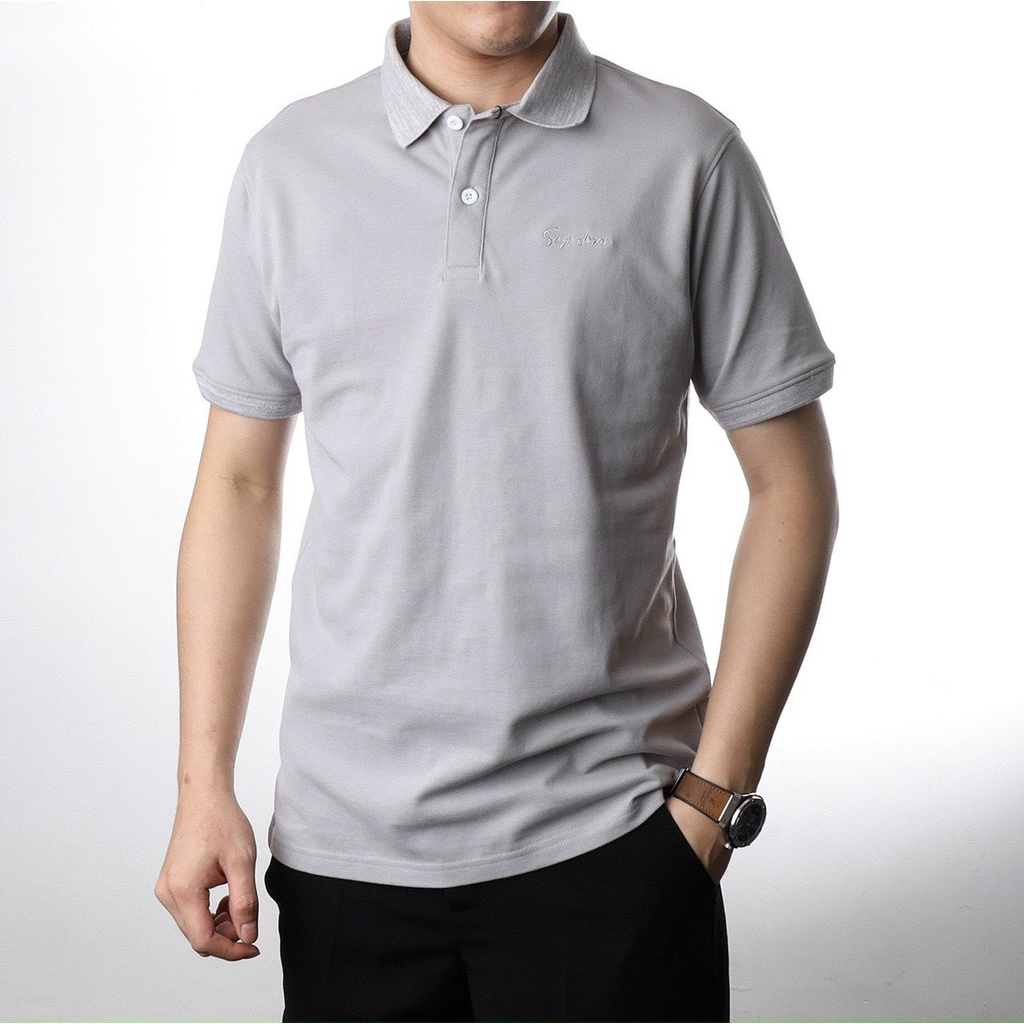 Áo thun Polo Nam cổ bẻ basic vải cá sấu cotton lạnh logo thêu cá tính cổ viền trẻ trung CAK75