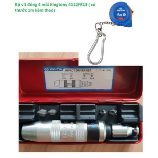 Bộ vít đóng 4 mũi Kingtony 4112FR13 ( có thước 1m kèm theo)