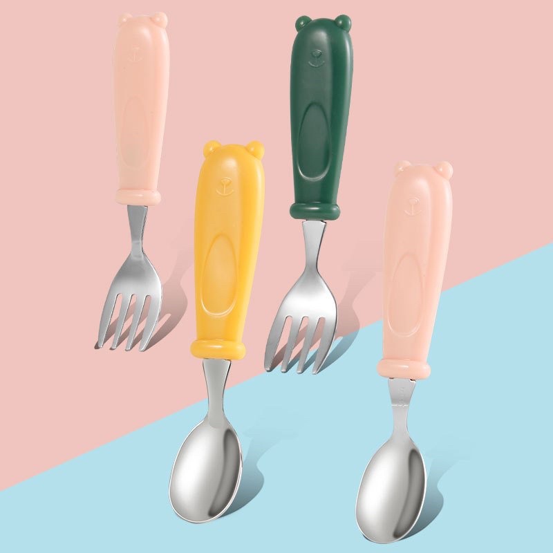 Set bát inox giữ nhiệt kèm thìa dĩa  có nắp giữ chặt, 2 tay cầm chắc chắn