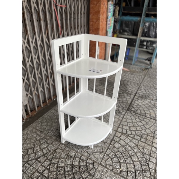 Kệ góc gỗ 3 tầng trắng Lê Tâm