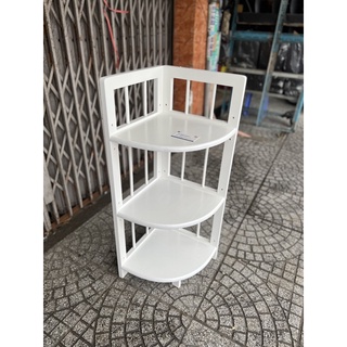 Kệ góc gỗ 3 tầng trắng Lê Tâm