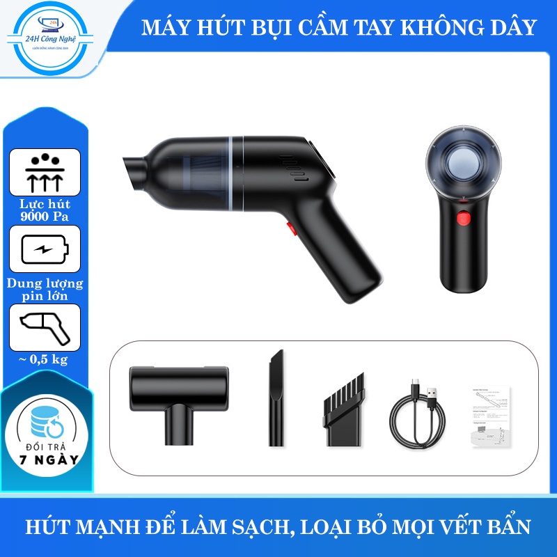 Máy hụt bụi cầm tay không dây hút nhanh lực hút 9000PA hút liên tục 30P hút mọi ngóc ngách ghế, thảm sàn, ô tô- K1318