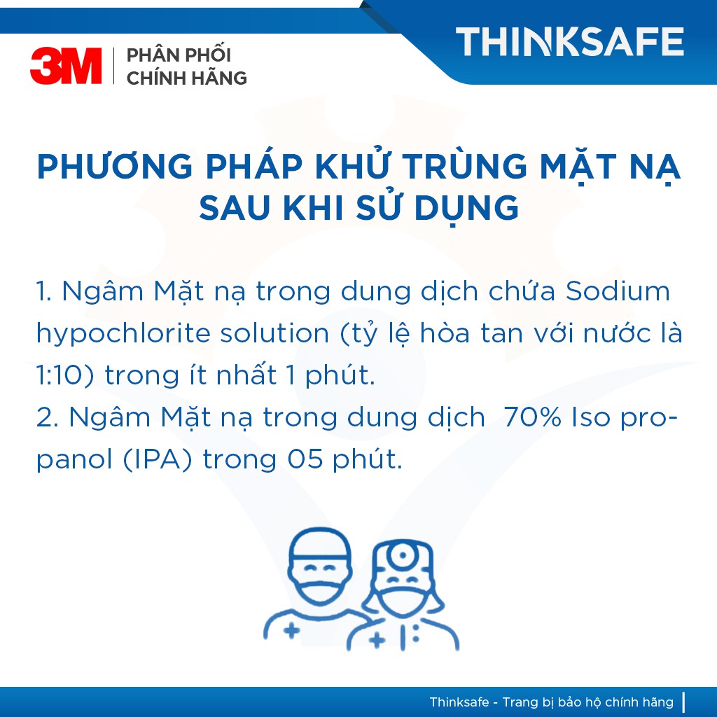 Mặt nạ phòng độc 3M Thinksafe, chuyên phòng dịch, chống giọt bắn, lọc bụi mịn pm2.5, khói hàn, xịt sơn - 3M 6200/2097