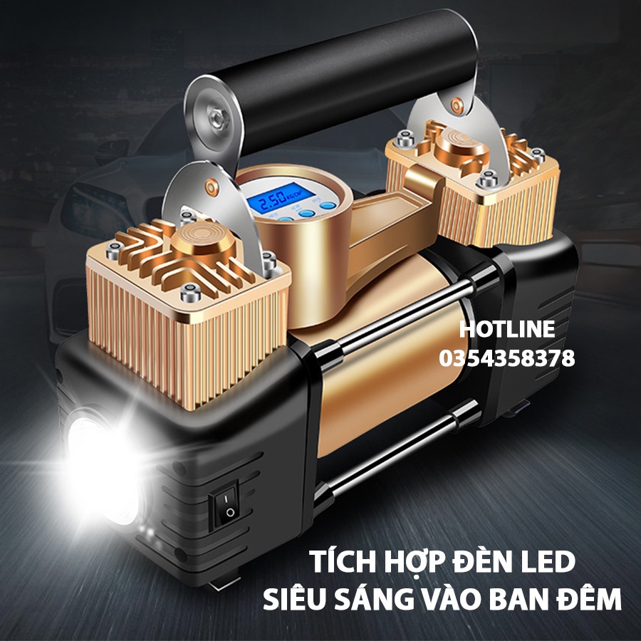 Bơm lốp ô tô xe hơi điện tử thông minh Tự Ngắt Khi Đầy , Công Suất Lớn 2 xi lanh, Bơm Nhanh