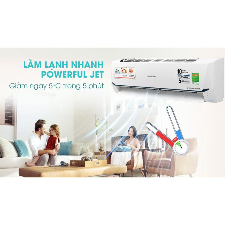 Điều hòa Sharp inverter 9000 BTU 1 chiều AH-X9XEW