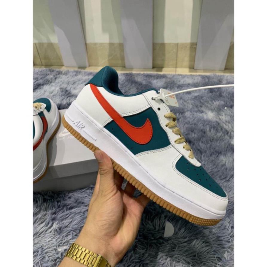 (surucara)Giày Sneaker nam nữ cao cấp full bill box, giày thể thao Jordan AF1 cổ thấp da lộn màu xanh đỏ đế cao, form đẹ