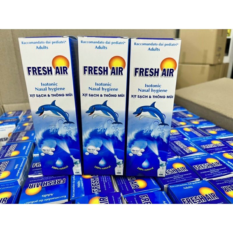 Xịt mũi cá heo xanh FRESH AIR xịt sạch & thông mũi ( chai 69ml)