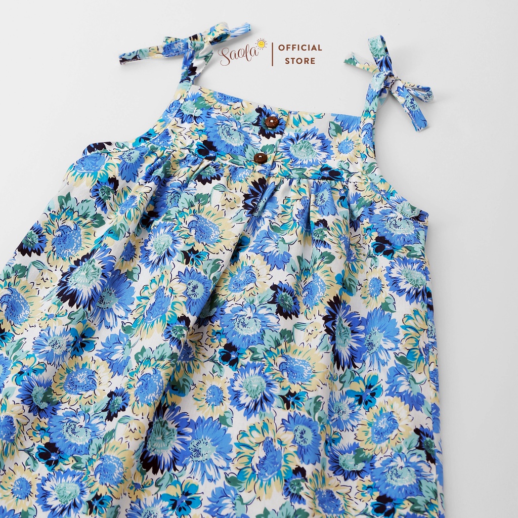 Váy Bé Gái Maxi Mùa Hè Chất Liệu Cotton Họa Tiết Hoa Nhí Dễ Thương SAPPHIRE DRESS DRC035 SAOLA KIDS CLOTHING