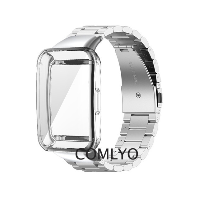 Dây Đeo Thay Thế Bằng Thép Không Gỉ + Ốp Bảo Vệ Đồng Hồ Thông Minh Huawei Band 6 Pro / Honor Band 6 Sự Bảo Vệ