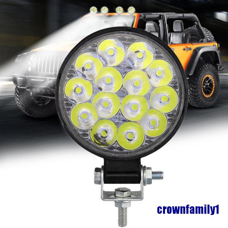 (crownfamily1) 1x 42W Round 14 LED Spot Work Light Bar Fog Driving Lamp Truck Tractor SUV ATV