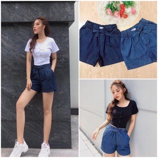Quần short jean giấy cạp chun bèo xịn