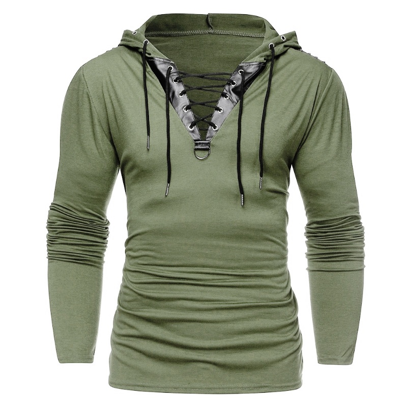 Xiangbao Áo Hoodie Phối Dây Rút Hóa Trang Steampunk Phong Cách Gothic Cho Nam