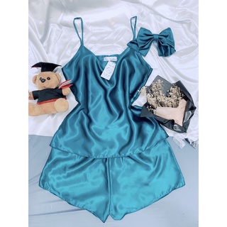 Đồ bộ nữ mặc nhà 2 dây, đồ bộ lụa satin mềm mát