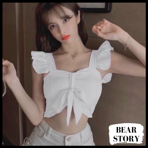ÁO CROPTOP KIỂU NỮ CÁNH TIÊN CÓ MÚT - Nơ Ngực - AK0024 | bear.story