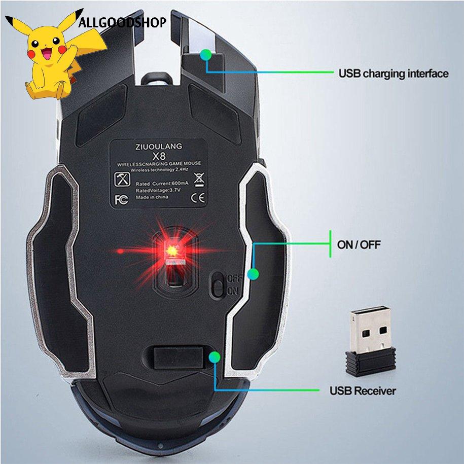 ⚡Chuột không dây chuyên X8 Wireless 2.4GHz  6 keys 2400DPI Mouse